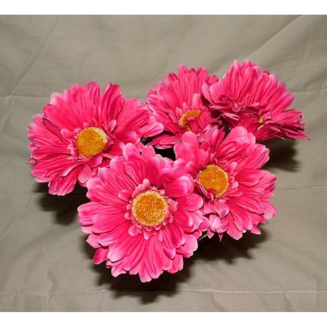 Artificial Single Stem Gerbera with Big Bloom - very dramatic - home garden (12 Pack, Hot Pink)