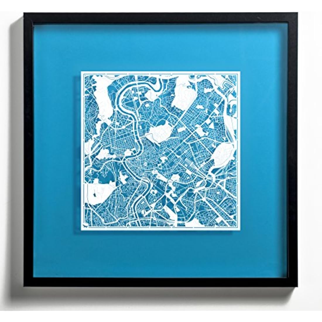 O3 DESIGN STUDIO Rome Paper Cut Map White 30x30 cm Paper Art