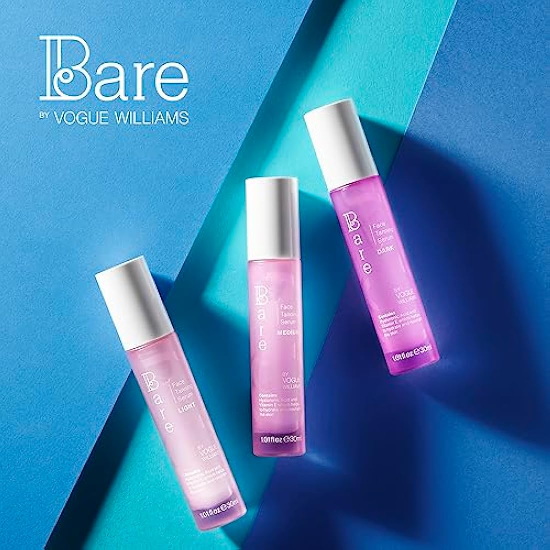 Bare by Vogue Dark Face Tanning Serum - Achieve a Natural and Sun-Kissed Glow - Radiant Glow Hydrating Formula - Even and Streak-Free Application - Suitable for All Skin Types - 30ML