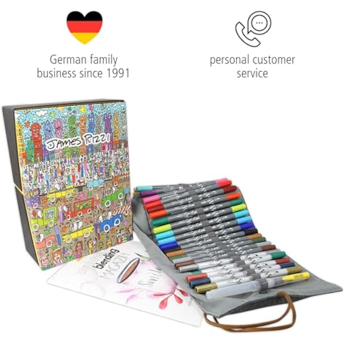 Online 40+1 Hand Lettering Set, Colourful Calli.Brush & Calli.Twin Brush Pens, Waterbrush Pen for Watercolour, Calligraphy Set in Roll Pouch Gift Packaging, Bullet Journal Pens