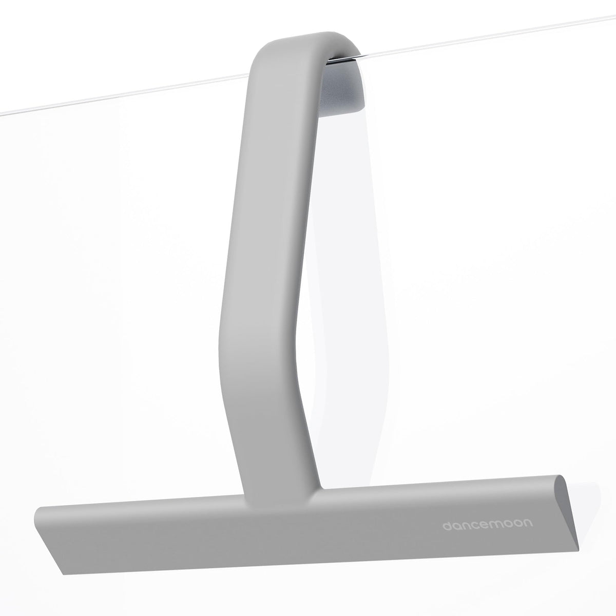 dancemoon JustHang Shower Squeegee for Shower Doors, All-one-Piece Silicone with Built-in Hook Design for Easy Hanging and Cleaning, 25 cm, Grey