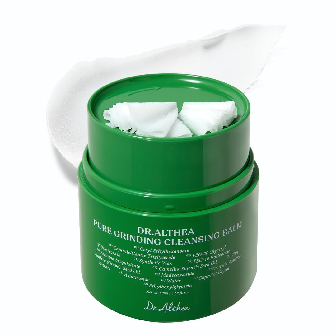 Dr.Althea Pure Grinding Cleansing Balm | Hygenic One-Step Makeup Cleansing Oil with Madecassoside | Non-Greasy Sorbet Texture | Soothing for All Skin