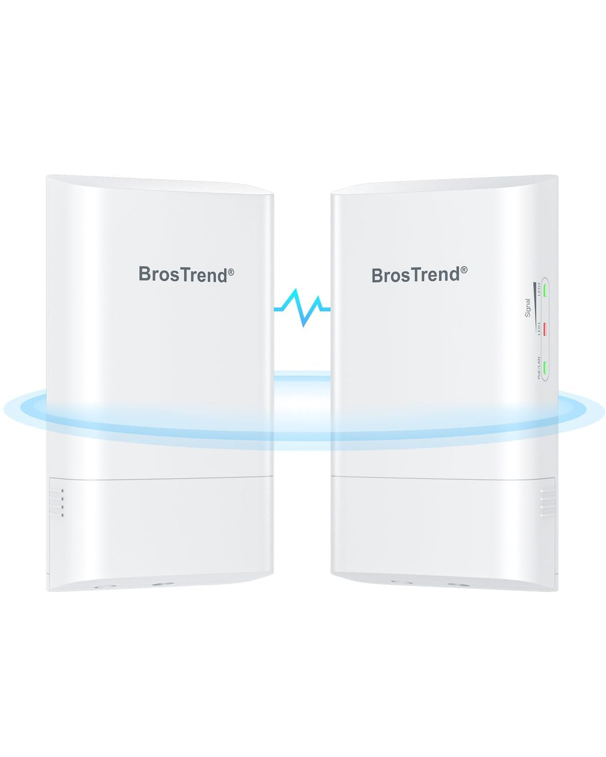 BrosTrend WiFi Bridge 5GHz 867Mbps, Point to Point Wireless Bridge, 1km Long Range Outdoor CPE for PTP/PTMP, Plug and Play, IP65, Ethernet Bridge