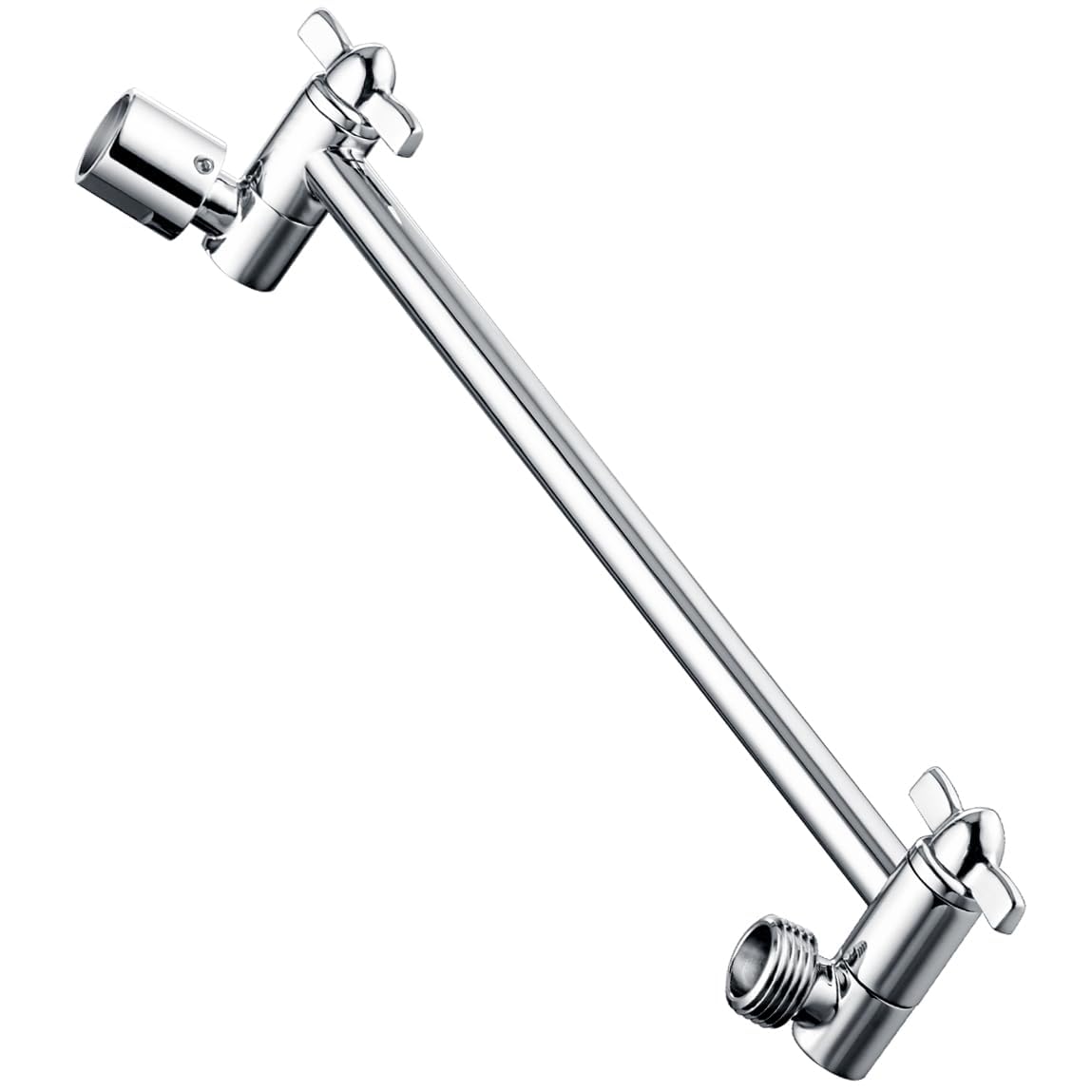 BRIGHT SHOWERS Adjustable Shower Arm for Rain and Handheld Shower Head, 10 Inch Universal Shower Extension Arm Brass Shower Arm Extender Hardware,