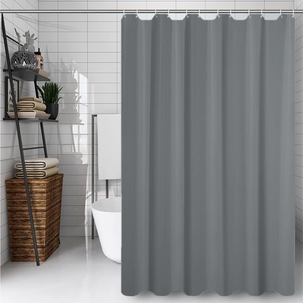CXTAI Grey Shower Curtain, Mould Proof and Mildew Resistant Washable Polyester Bathroom Curtains w/12pcs Hooks (71x79inch,180x200cm)