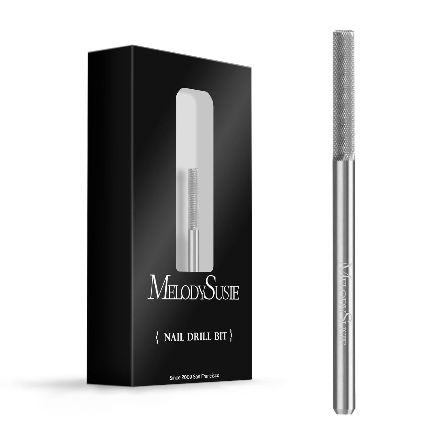 MelodySusie Nature Nail Buffer Nail Drill Bit 3/32'', Professional Safety Carbide Nail Bit for Nature Nail Bed File Cuticle Dead Skin Cleaning Nail