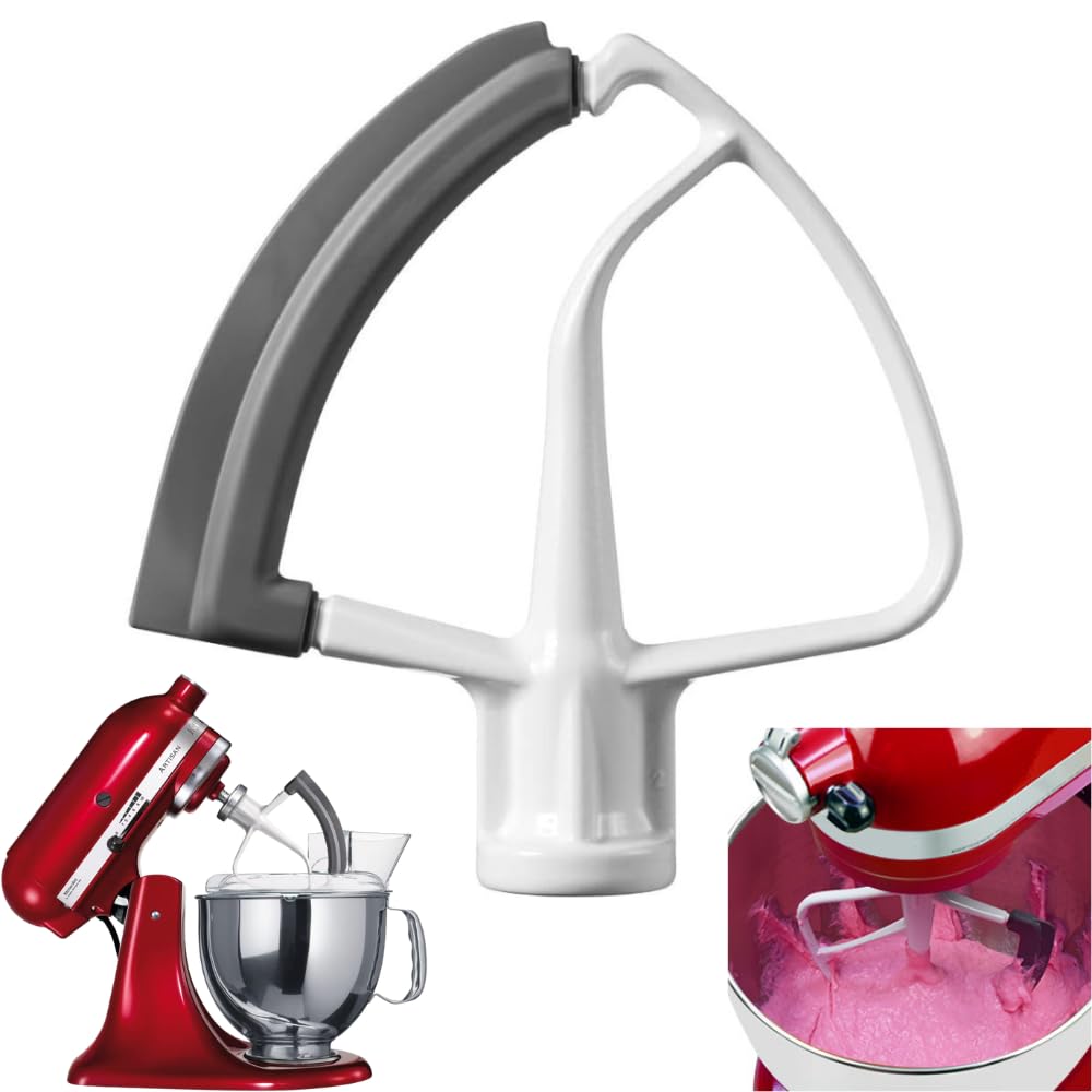 KitchenAid 5KFE5T Flex Edge Beater for Tilt-Head Stand Mixers | Fits KitchenAid 4.3L & 4.8L (4.5?5 Quart) Artisan Models | Silicone Scraper Paddle for