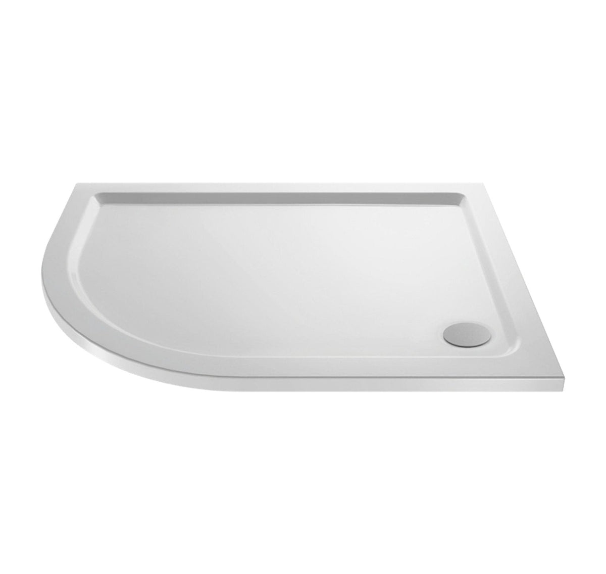 VeeBath Offset Quadrant Shower Tray 900x760mm, Stone Resin Tray for Shower Enclosure, Glass Door Bathroom- Left Hand, White