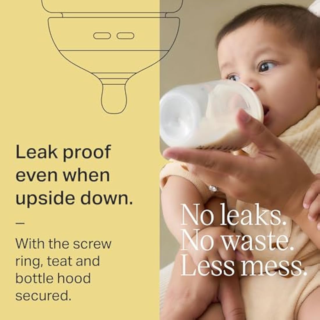 Tommee Tippee Natural Start Baby Bottles for 0m+, Pack of 3 150ml Baby Bottles, with Slow Flow Breast-Like Teat for a Natural Latch, Self-Sterilising and BPA Free, Baby Feeding Essentials