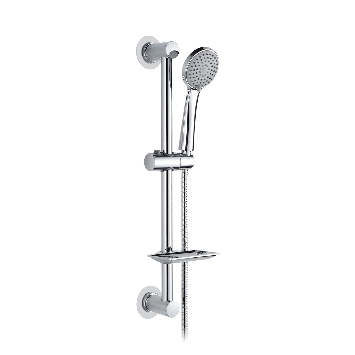 Ibergrif M20903-1 Shower Riser Rail, Nail-Free Shower Slide Bar with Shower Head,170CM Shower Hose,Shower Head Holder and Soap Dish, Adjustable Shower