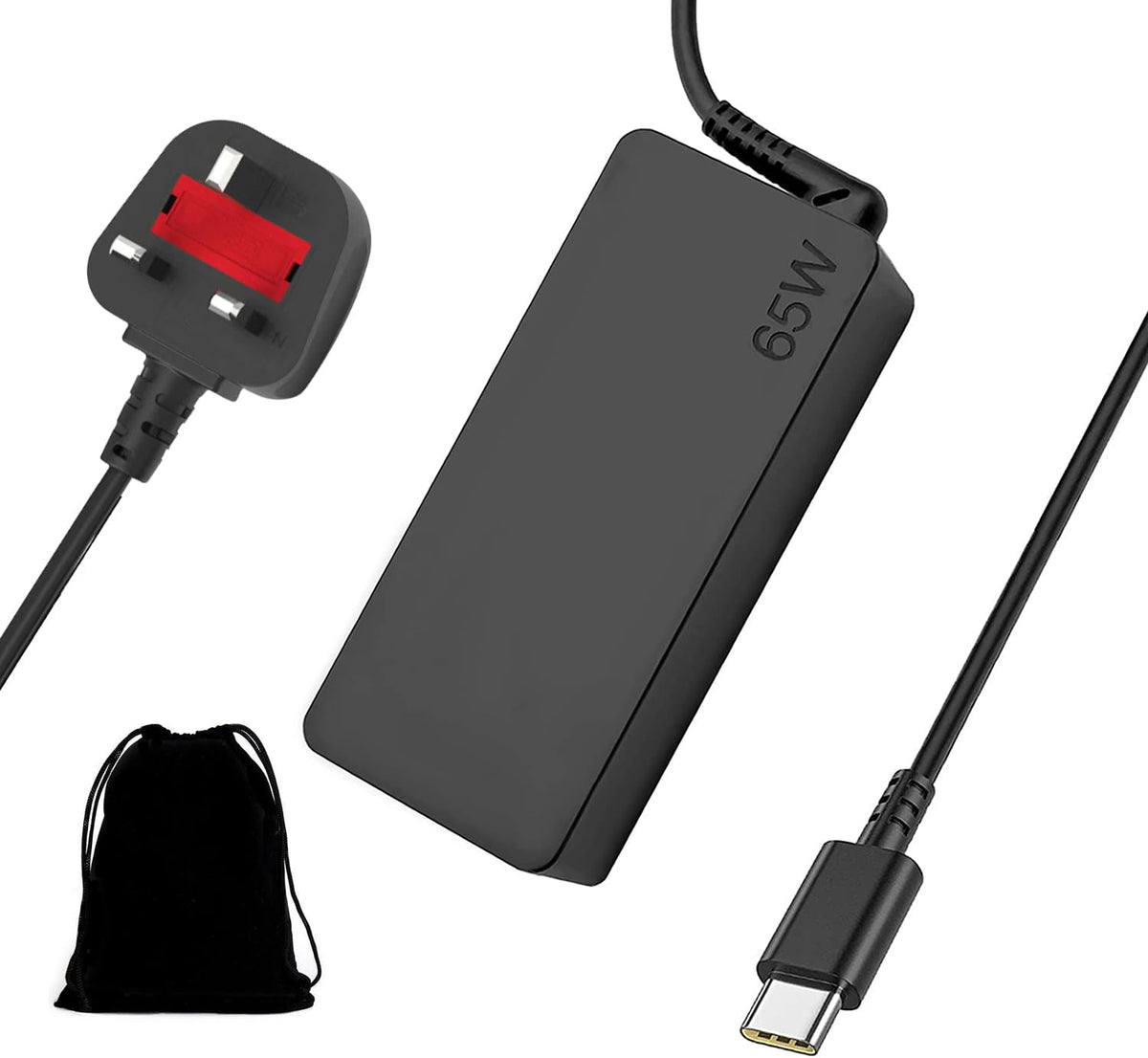 Laptop Charger 65W USB C Power Adapter Compatible with Lenovo ThinkPad T14 T15 T480 T480s T490 T490s T580 T590 Chromebook C330 S330 100e 300e 500e