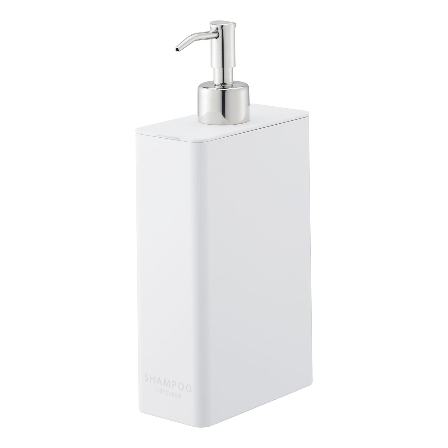 YAMAZAKI Home Shampoo Contemporary Bottle Pump for Shower | Plastic | Dispenser, ABS Resin, Stainless, Polyethelene, White, One Size