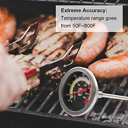 LOKHING 01T08 DIA 6 Centimeters Stainless Steel Smoker Grill BBQ Temperature Gauge Oven BBQ Thermometer Gauge