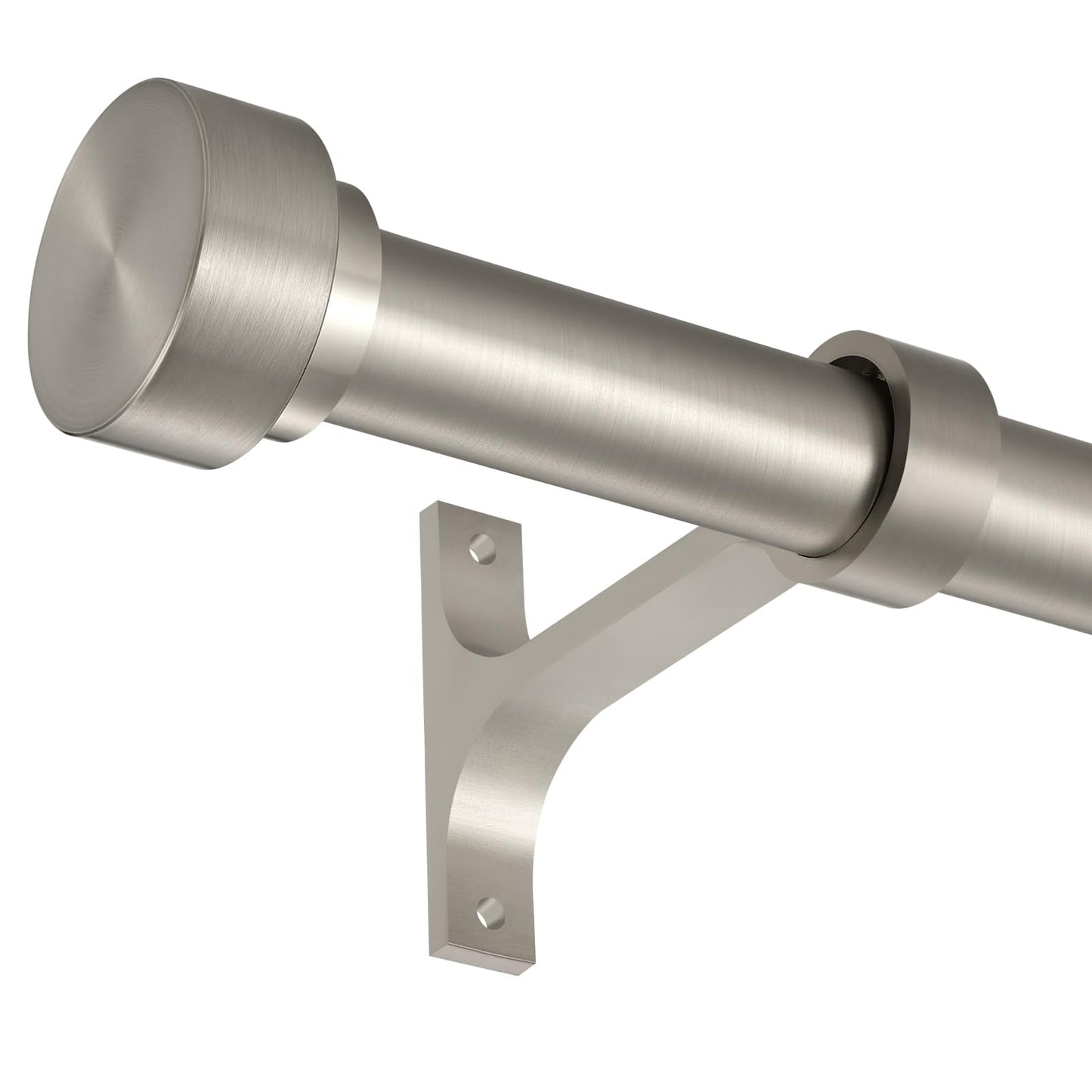 Short Curtain Rod 12-20 Inch Telescoping Side Curtain Rods, 1Inch Pole Adjustable Metal Drapery Rod, Matte Nickel
