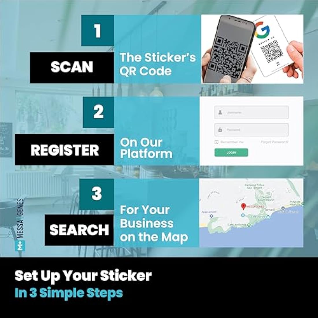 MESSAGENES | PVC Card Review Us on Google QR Code and NFC + Instagram | NFC Business Card Google Reviews + Instagram | Reusable QR Code for Reviews and Followers | Pack 2 Units | Reviews and Followers