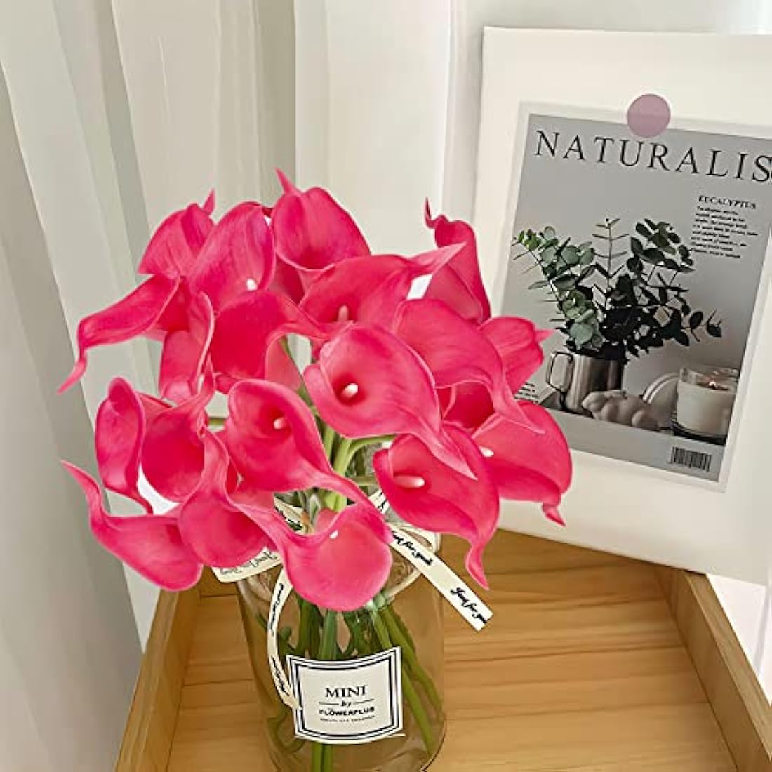 Katomi 10 stems of real touch artificial calla lilies ¡ (Rosy red)