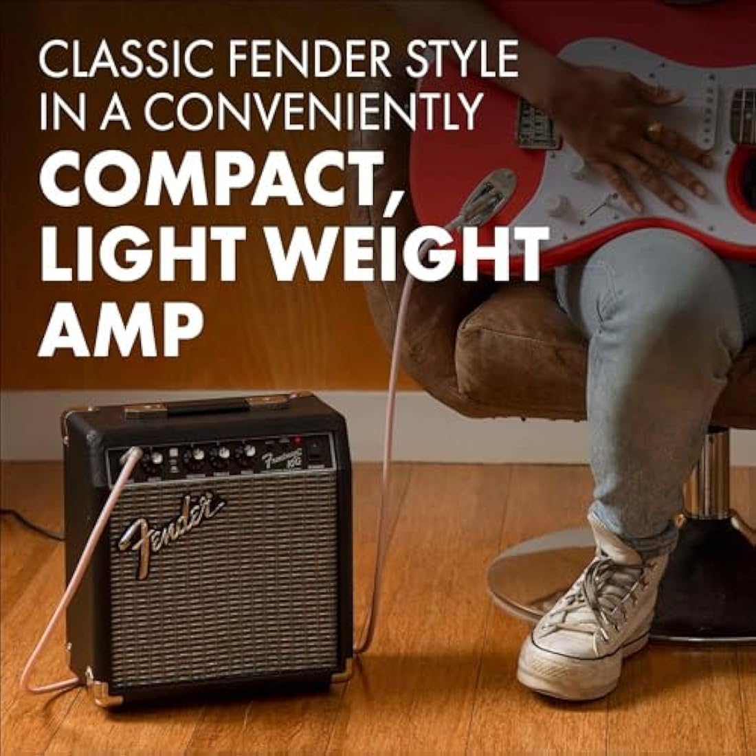 Fender Frontman 10G, Combo Guitar Amp, 10W, Small Practice Amp, Suitable for Electric Guitar, Black/Silver
