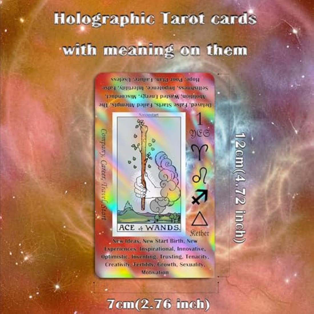 Smoostart Tarot Cards for Beginners, 78 Tarot with Meanings on Them, Tarot Cards with Guide Book, Tarot Deck with Keywords