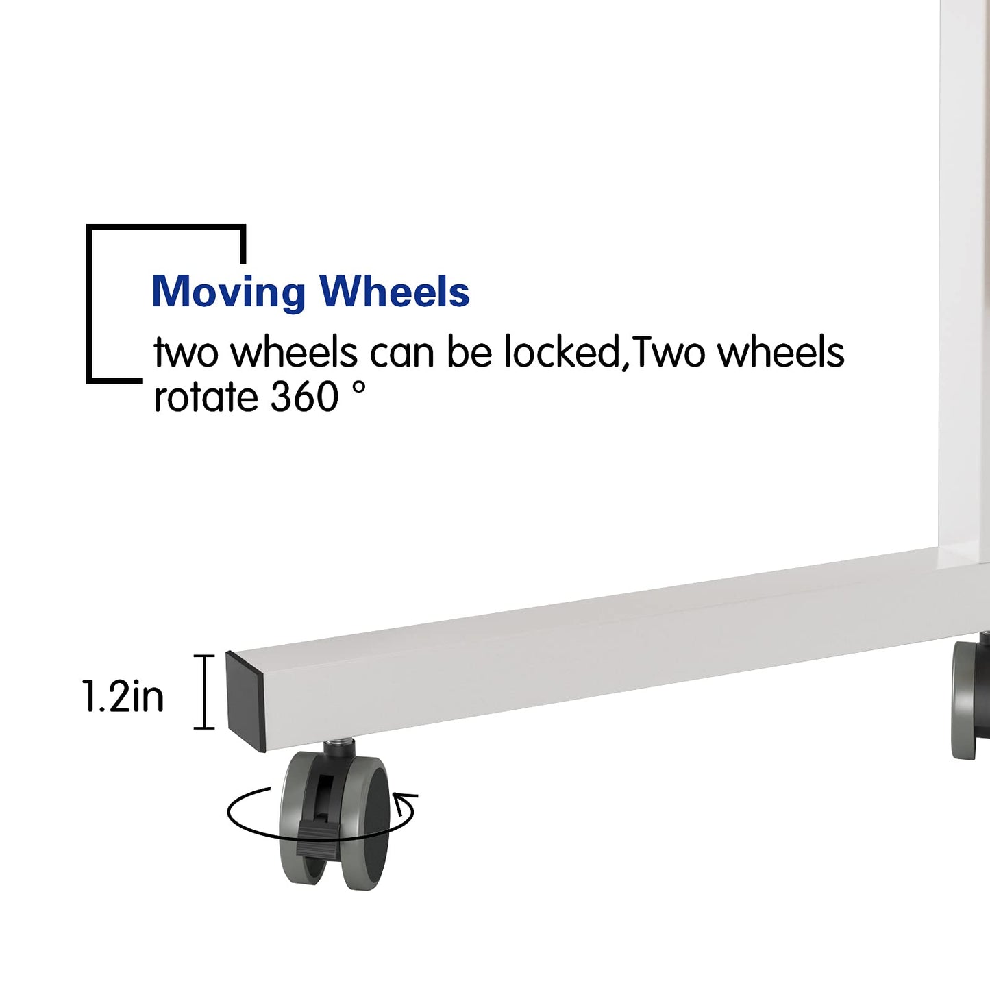 sogesfurniture 60 * 40cm Adjustable Height Laptop Table with Tablet Slot, Mobile Computer Stand Desk Portable Side Table for Bed Sofa