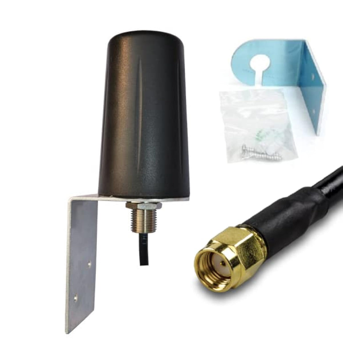UniteCom Rugged LoRa Helium HNT 868MHz Antenna Omni Directional RP-SMA Male 5dBi Black IoT LoRaWAN LPWAN Aerial Indoor Outdoor Crypto Mining RAK