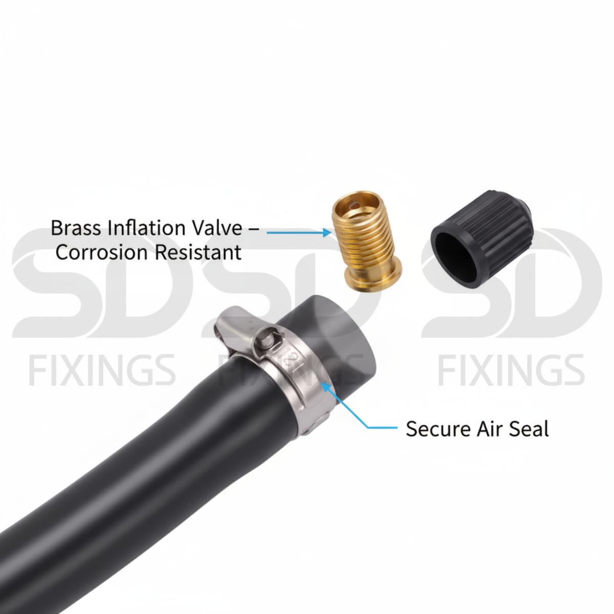 SDTOOLS PVC Flexible Plug Drain Test Air Bag Stopper with Schrader Valve, 40mm, 1¼ inch (1¼" – 40 mm)