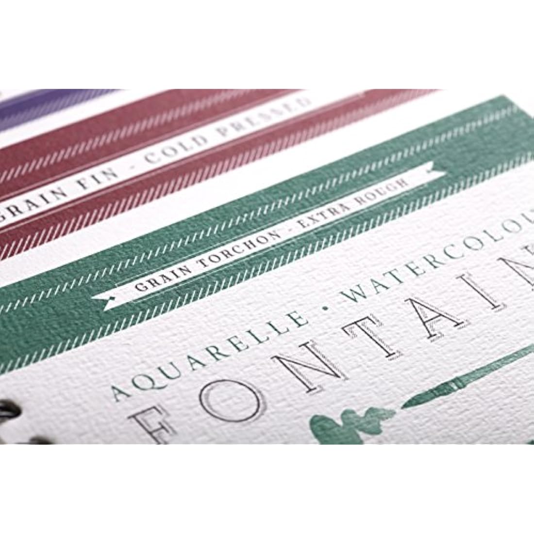 Clairefontaine - Ref 96430C - Fontaine Extra Rough Watercolour Glued Pad (25 Sheets) - 30 x 40cm Size, 300gsm Paper - Suitable for Watercolour Artwork