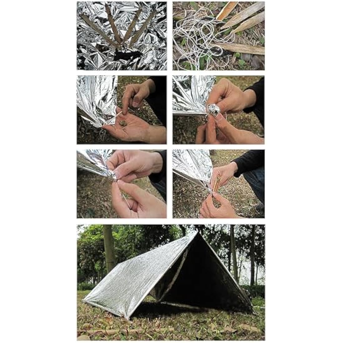 MIXIAO Emergency Foil Blanket (Pack of 50), Survival Thermal Mylar Blankets Individually Packaged Perfect for Outdoors, Hiking, Survival, Marathons or First Aid