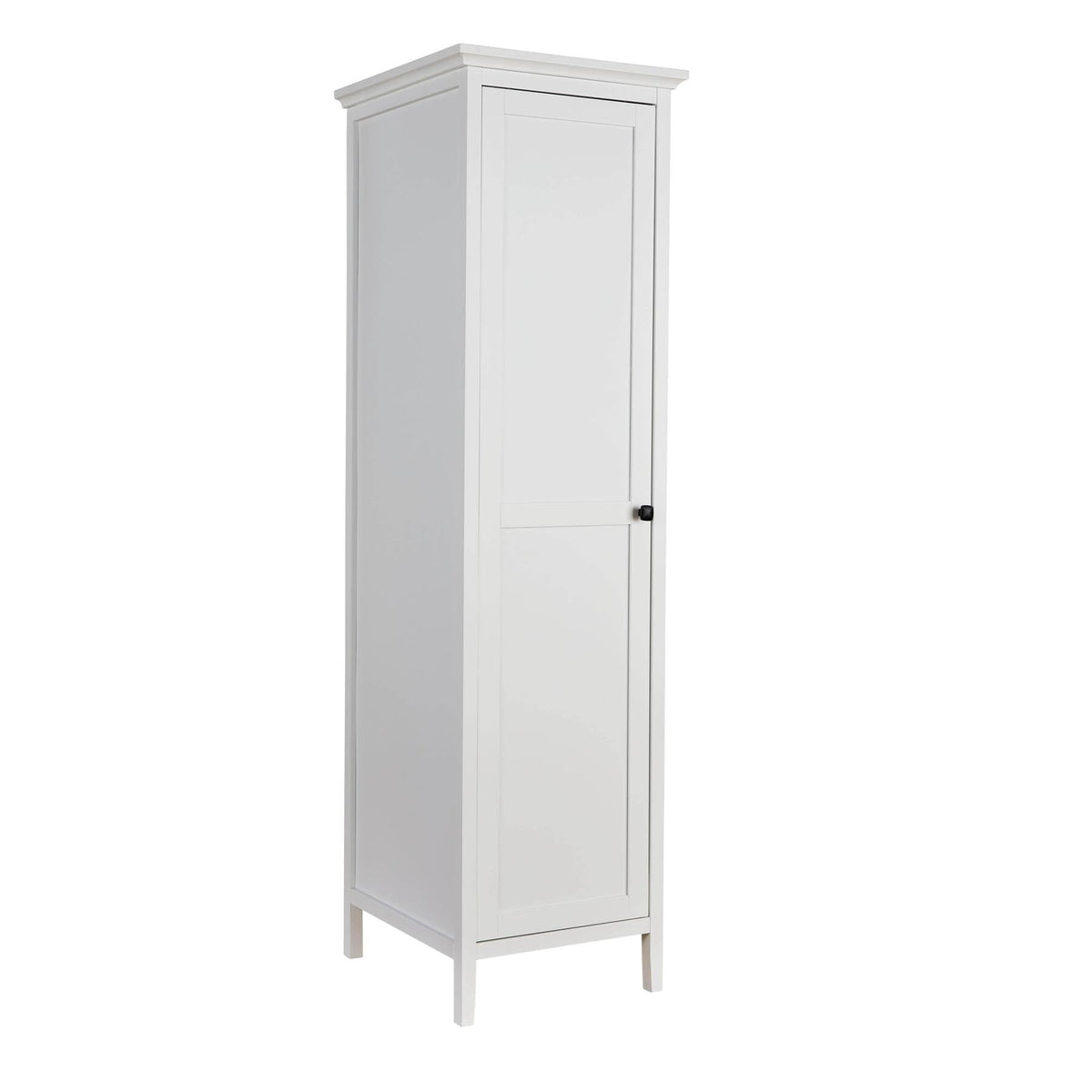 Home Source Bedroom 1 Door Wardrobe with Clothes Hanging Rail Storage Shelf, White