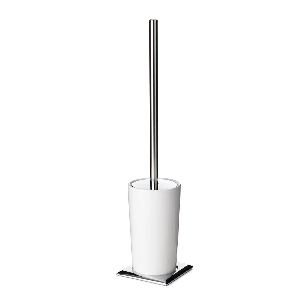 TATAY Toilet Brush | Stainless Steel & Zamak | Modern Minimalist Design | 100% Inox Toilet Brushes | 8.5 x 8.5 x 37.5 cm - Ronda Collection - White