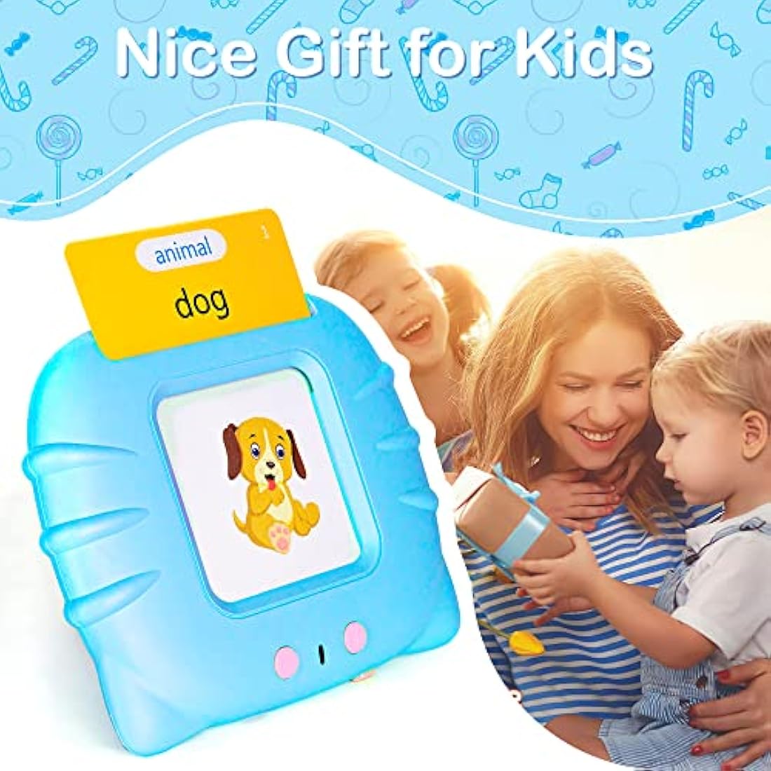 Talking Flash Cards Early Educational Toys for 3 4 5 6 Year Old Baby Boys Girls, Preschool Learning Reading Machine with 224/510 Words, Montessori Interactive Gift for Kids Toddlers