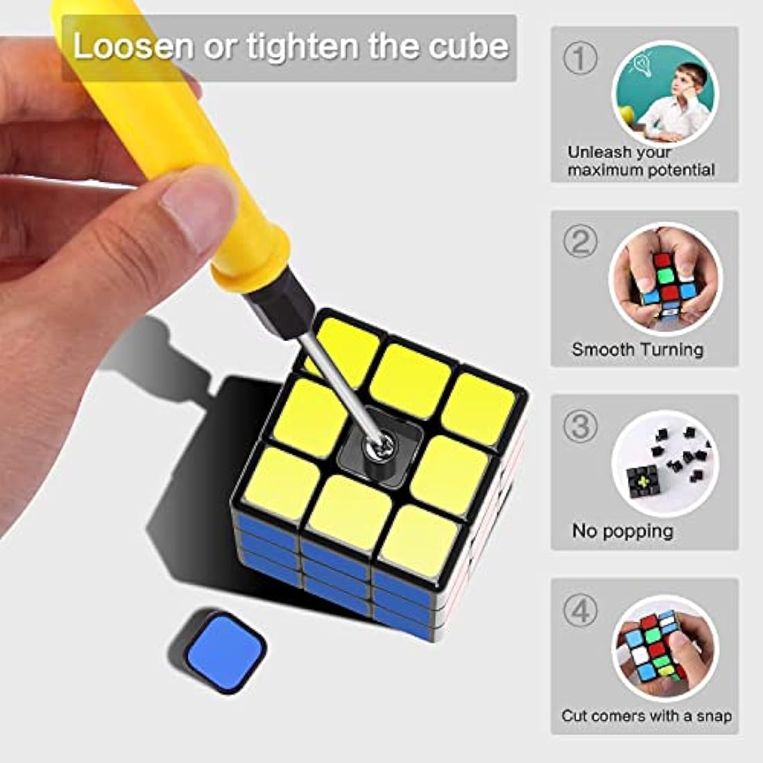 ROXENDA Speed Cube Set, 2X2 3X3 Speed Cube Original Fast Cube with Instruction (Original)
