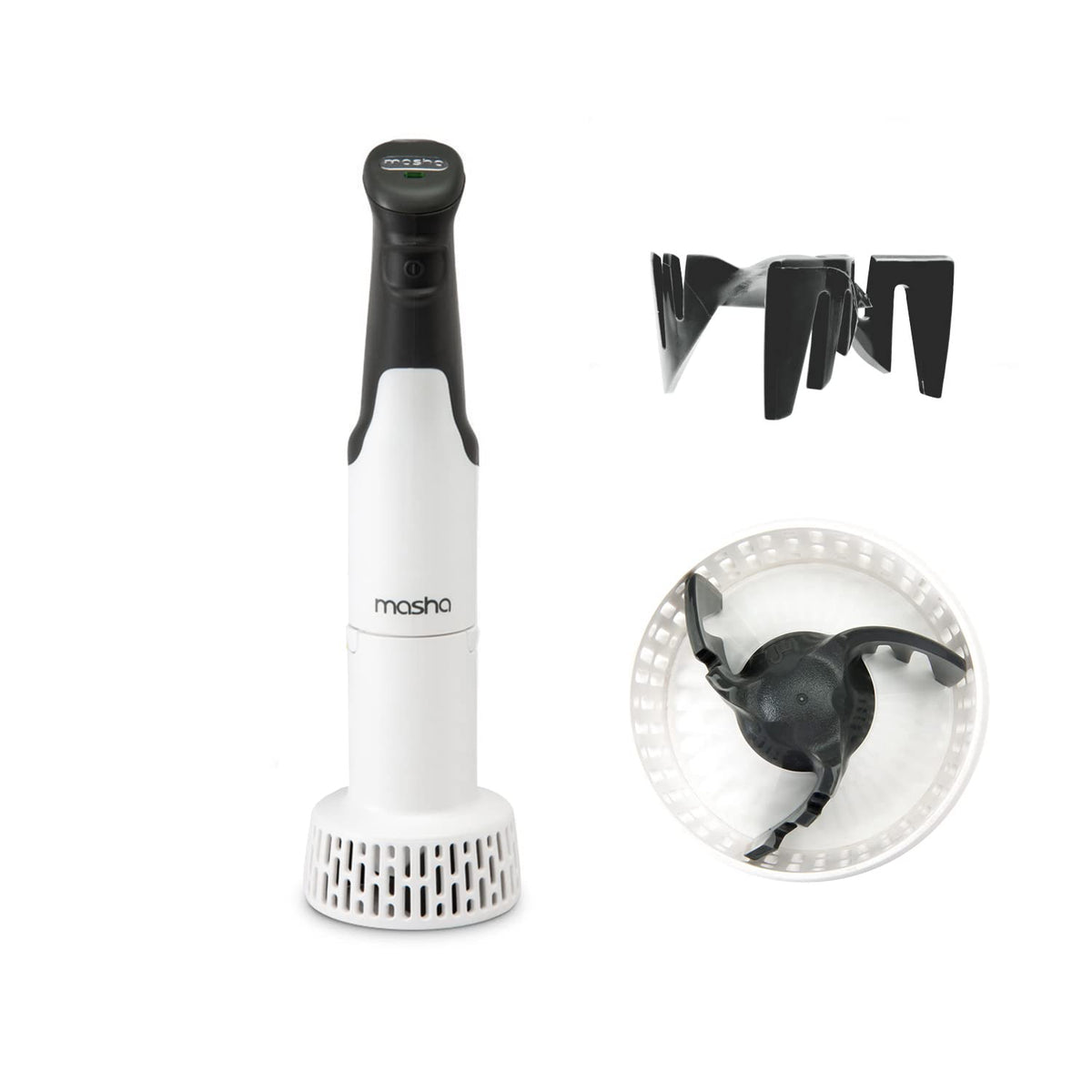 Masha Official Electric Potato Masher Hand Blender 3-in-1 Multi Tool Blends Purees Whisks - Immersion Mixer - Vegetables & Potatoes - Soup Maker