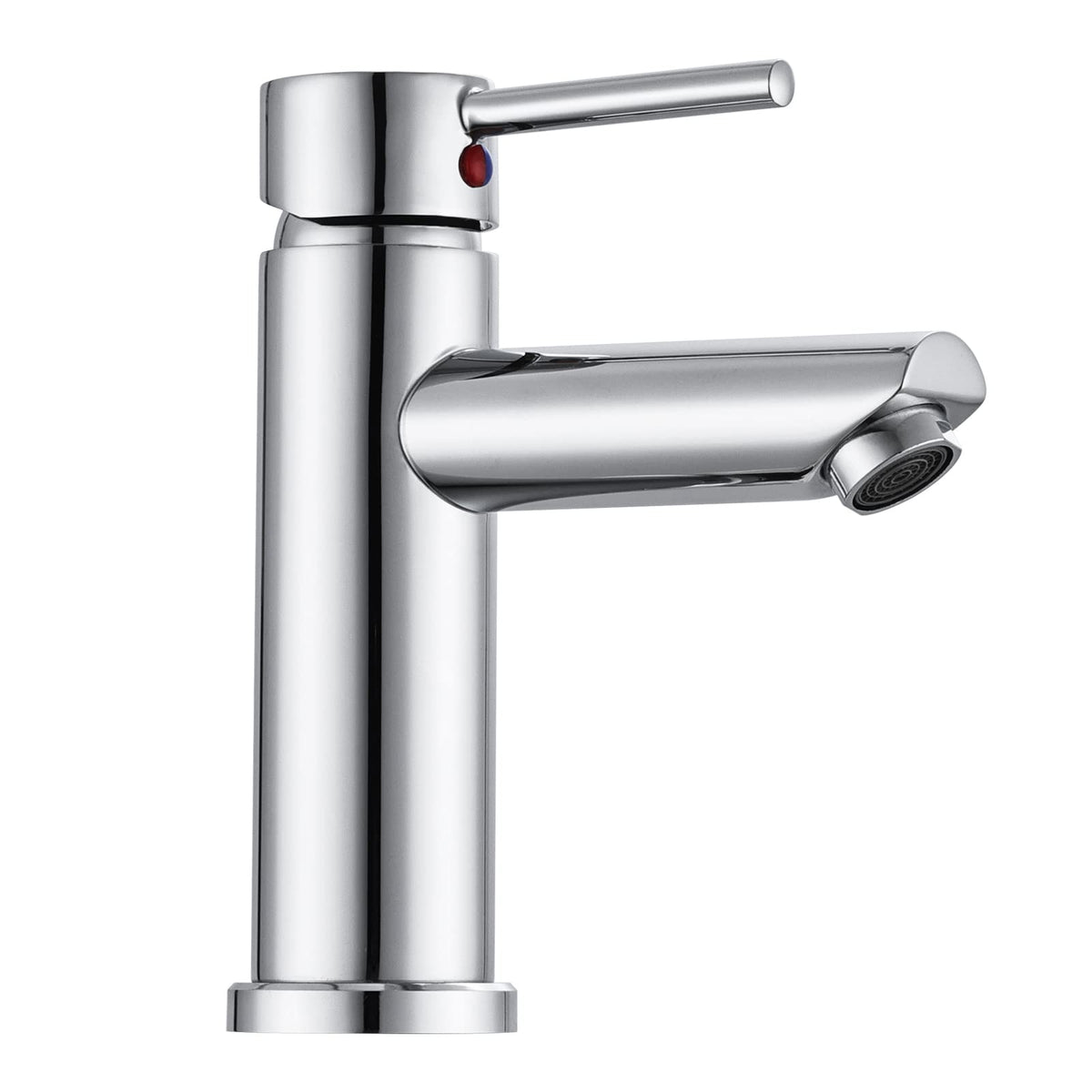 Hapilife Basin Taps Mixers Bathroom Sink Tap Chrome with UK Standard Hoses Single Lever Hot and Cold Mono Mixer Tap for Bathroom Basin Modern,
