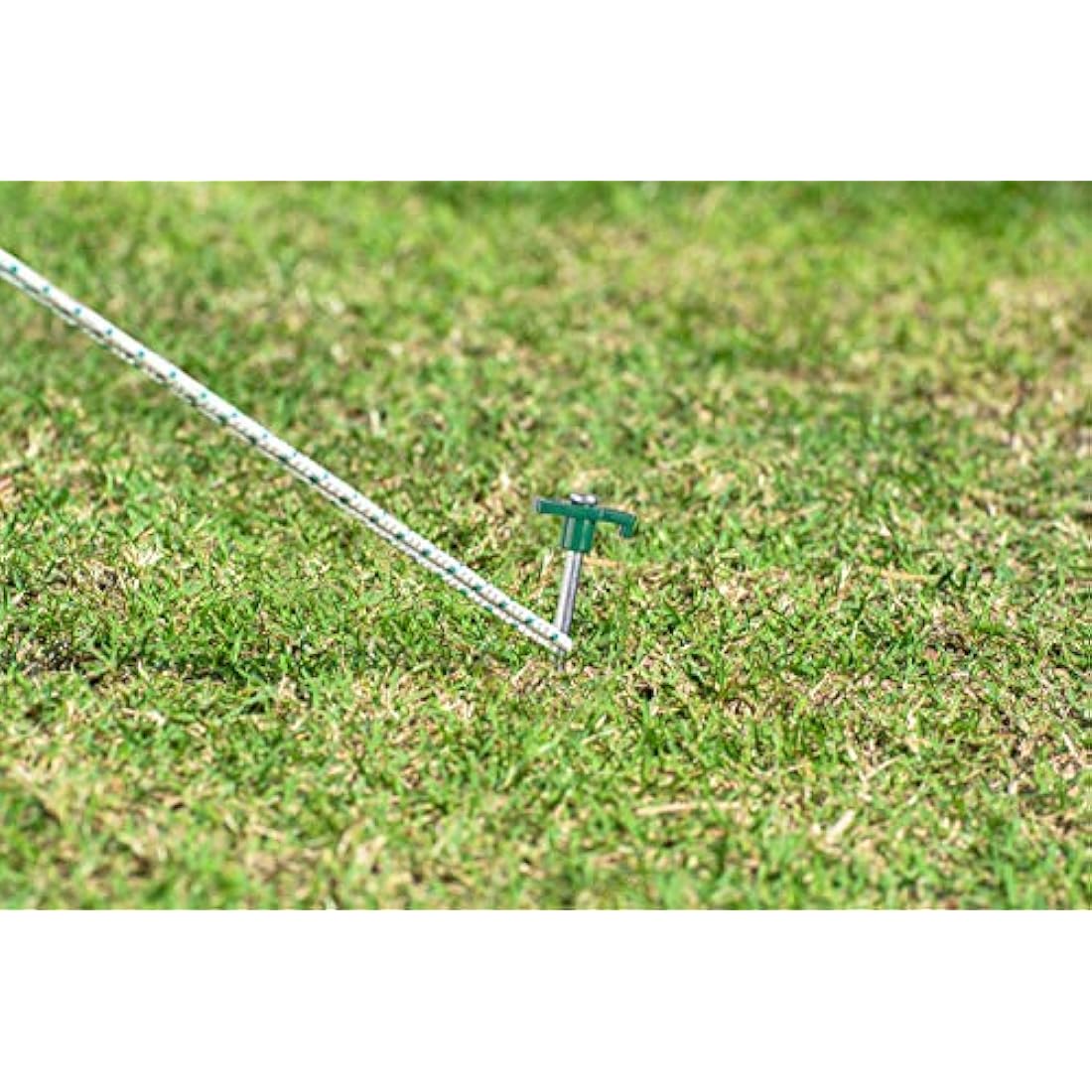Balinco 48x anti-rust ground anchors green/silver Ø 0,7 cm, 25 cm length - ground anchors | pegs | pegs | ground anchor made of galvanised steel for fastening & fixing in the ground (48)