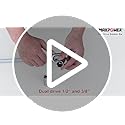 MAXPOWER 2 in 1 Breaker Bar Wheel Nut Spanner Flexible Handle Dual-Drive with 1/2" and 3/8" Nut Sq. Drivers, (24"/600mm)