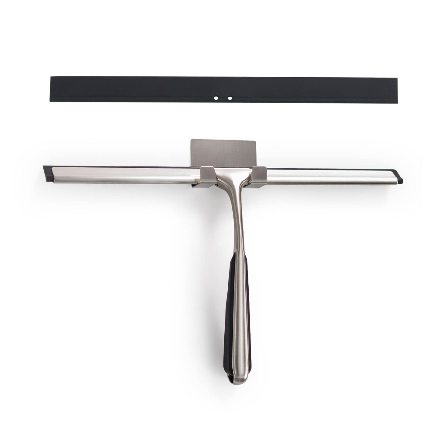 Shower Squeegee,Stainless Steel Shower Screen Wiper with Wall Mounted Adhesive Hook for Bathroom,Mirror,Window and Glass Cleaning,Include 1