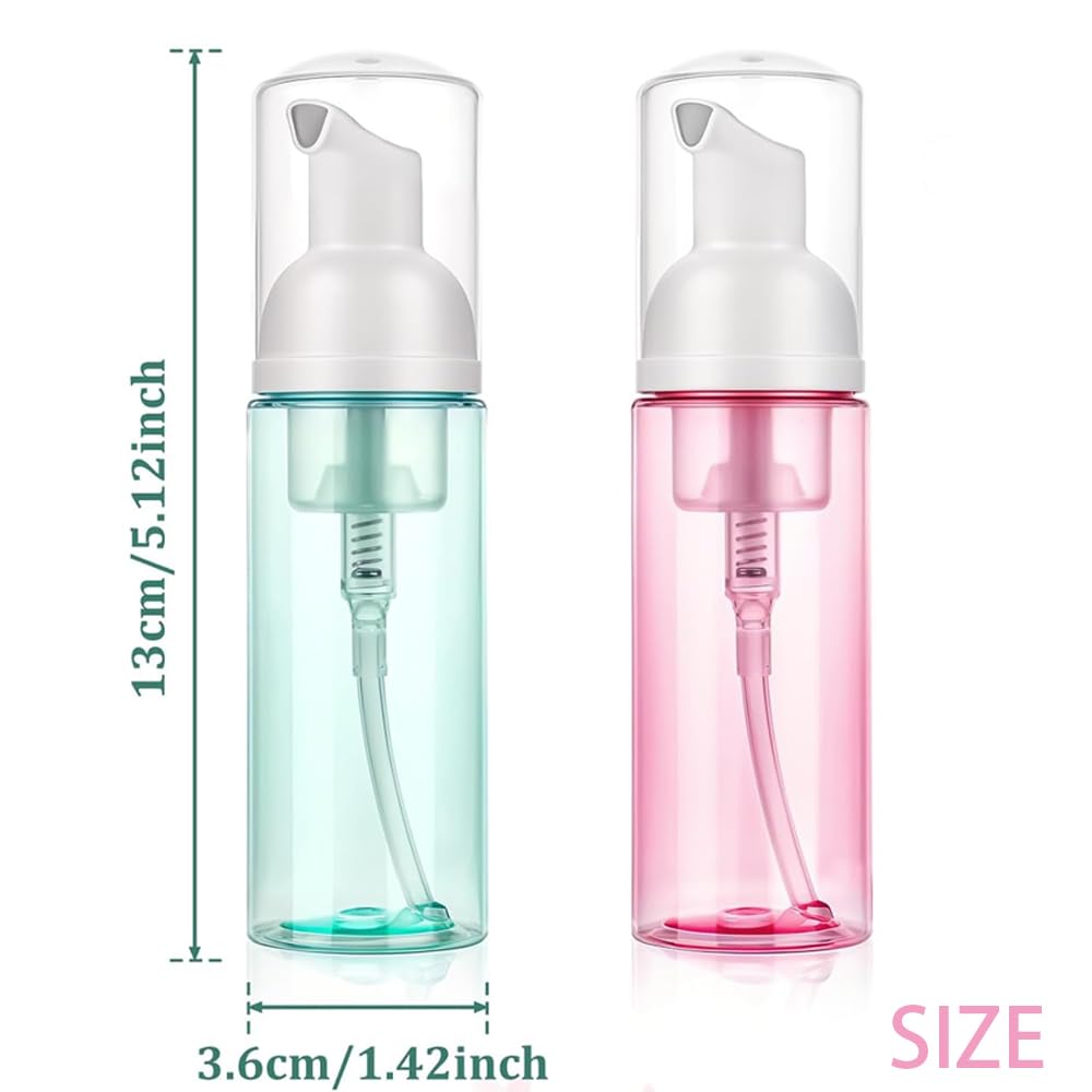 60ml/2oz Foam Pump Bottles,3 Pieces Empty Travel Foam Dispenser Refillable Pump Dispenser for Eyelash Shampoo,Soap,Facial Cleanser,Portable Mini Foam