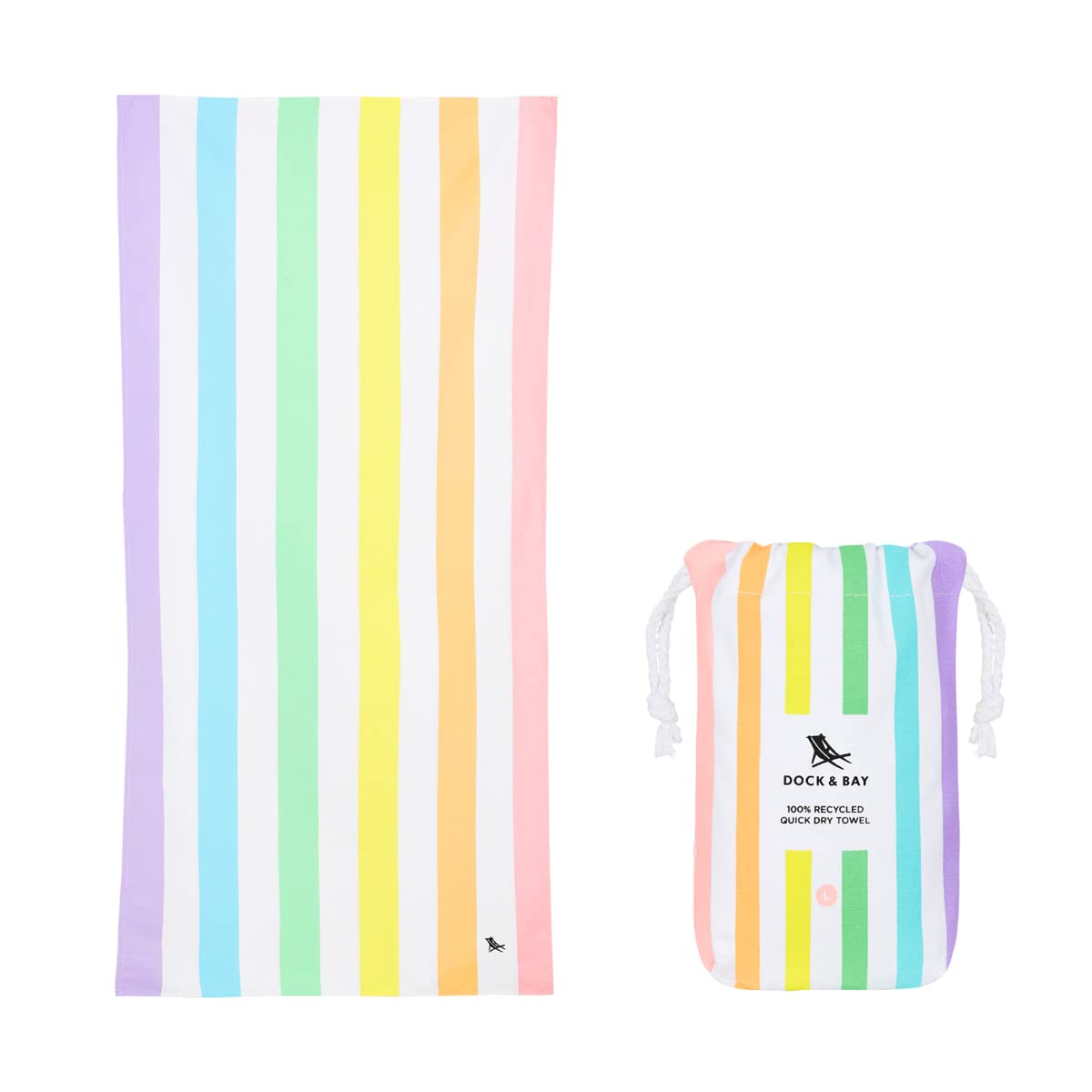 Dock & Bay Kid's Towel - For Beach Use - Quick Dry, Sand Free - Compact, Lightweight - 100% Recycled - Includes Bag - Summer - Unicorn Waves, Medium