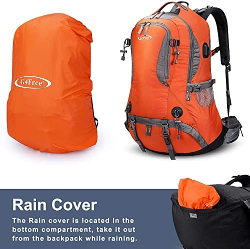 G4Free Hiking Backpack 50L Waterproof Backpack with Rain Cover for Mountaineering Travel Camping Trekking Outdoor Sports for Men Women