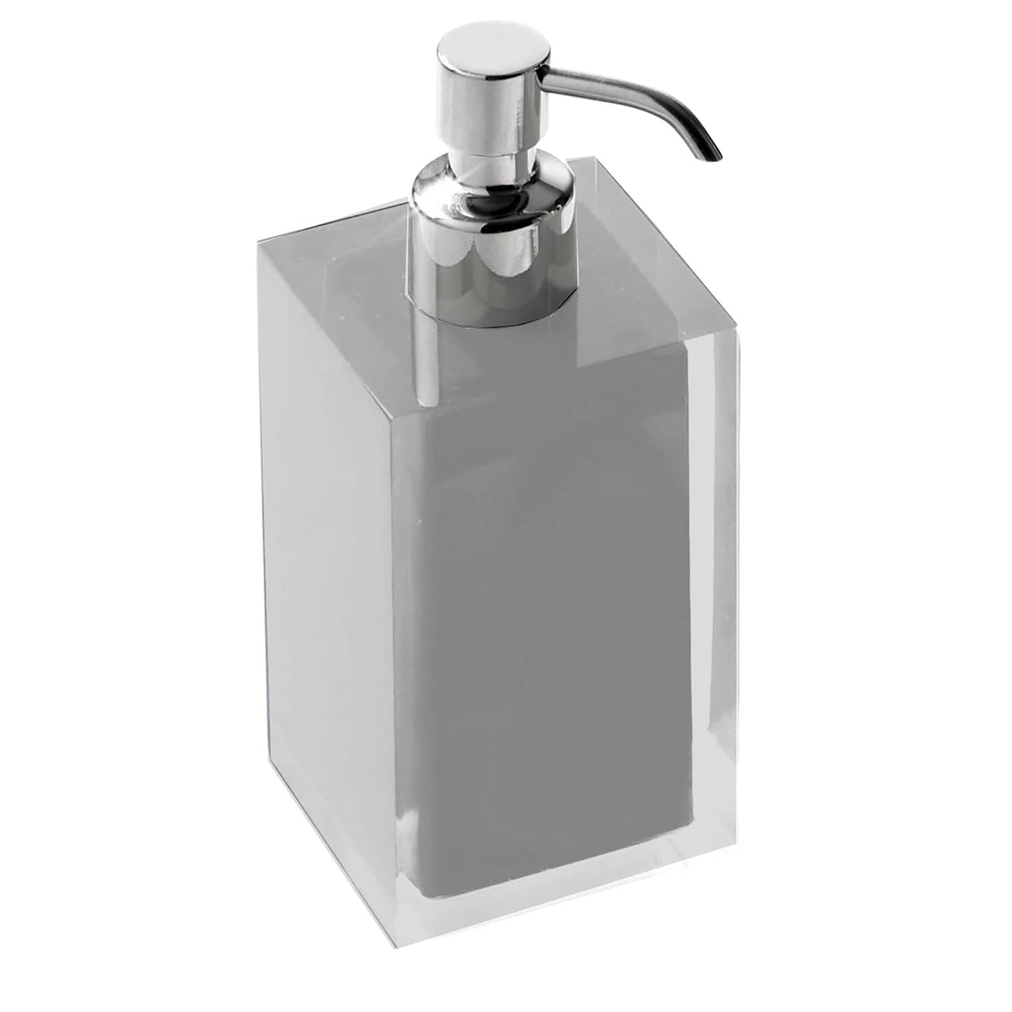 Gedy Bathroom Soap Dispenser, Resin, Grey (Silver), 16.2 x 7 x 7 cm