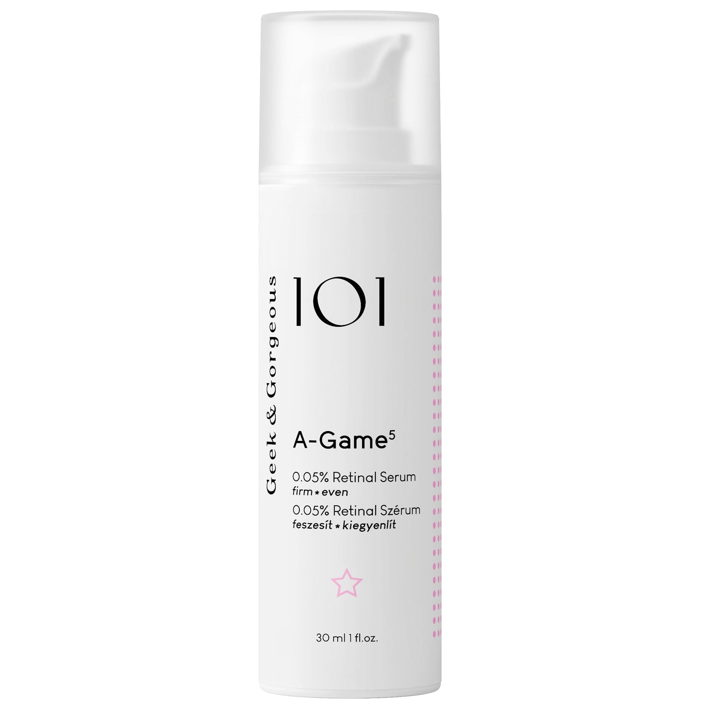 Geek & Gorgeous A-game 5-0.05% Retinal serum - silky, light with medium-strength retinal, anti-aging - all skin types, especially combination & oily