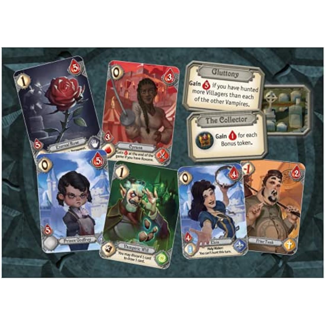 Renegade Game Studios | The Hunger | Deck-Building Board Game | Strategic Vampire Adventure where You Race to the Rose | Competitive Game for 2-6 Players Ages 14+ | English