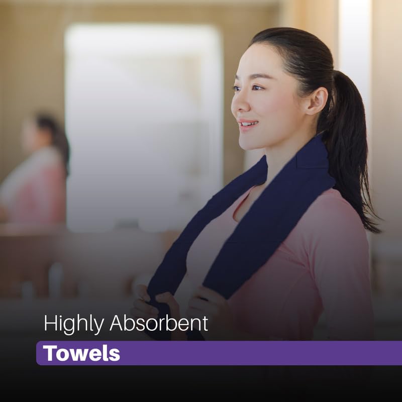 DTEX HOMES 2 Large Bath Sheet Towel Sets For Bathroom 90 x 140 cm 100% Cotton 600 GSM - Purple