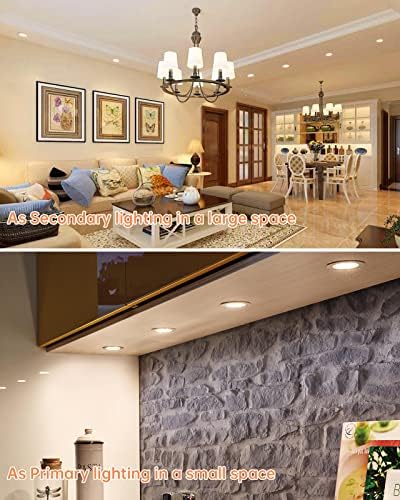 Tomosu LED Downlights for Ceiling Warm White 2700K 5W 450LM, AC 220-240V, Cut Φ75-90mm, 24mm Ultra Slim LED Recessed Ceiling Lights, IP44 Spotlights for Bathroom, 20 Pack