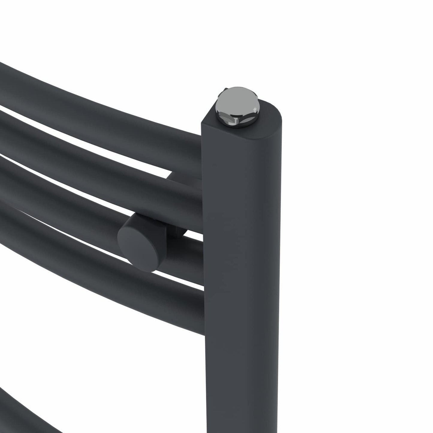 Warmehaus Curved Bathroom Heated Towel Rail Radiator Grey 1400x600mm