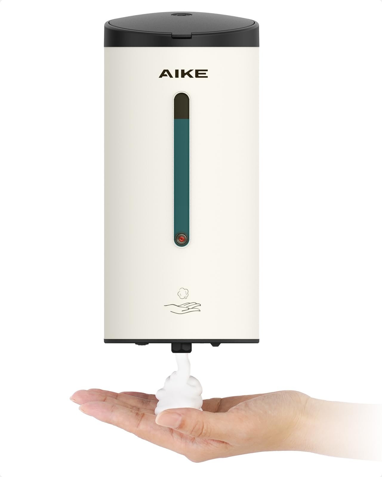 AIKE FoamCore Foam Soap Dispenser Automatic, Wall Mounted for Commercial, 750ML Stainless Steel for Foaming Hand Soap (Matte White)