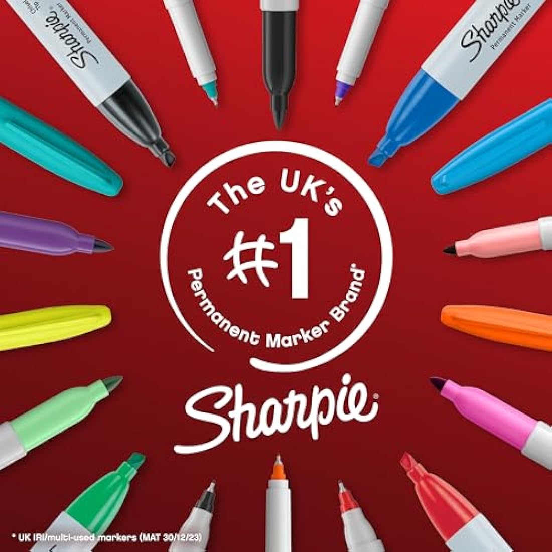 Sharpie Permanent Markers | Ultra Fine Point for Precise Marks | Assorted Colours | 12 Marker Pens