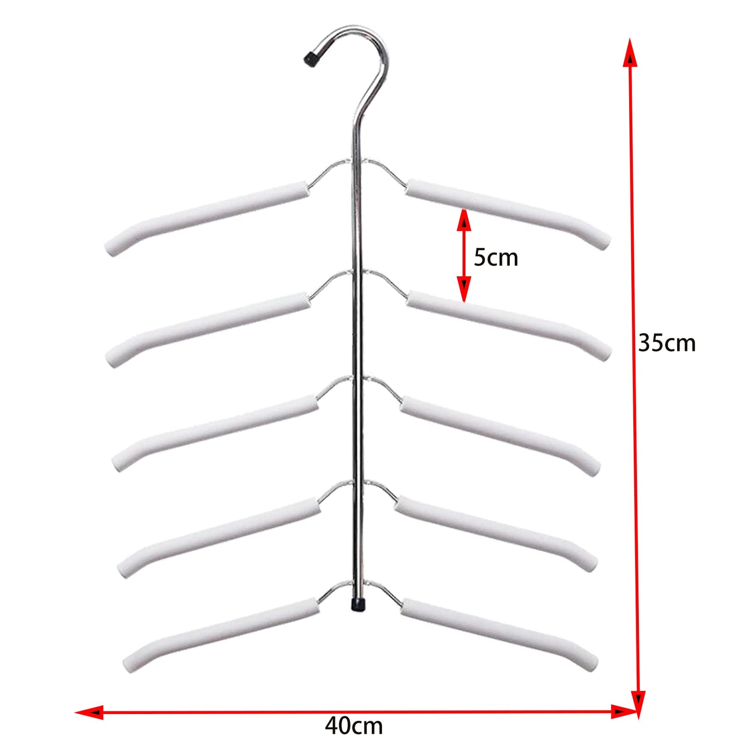 Multi-Layer Clothes Hangers Blouse Tree Hangers 3 Pack 5 in 1 Non Slip Space Saving Stainless Steel Shirt Hangers Closet Organizer