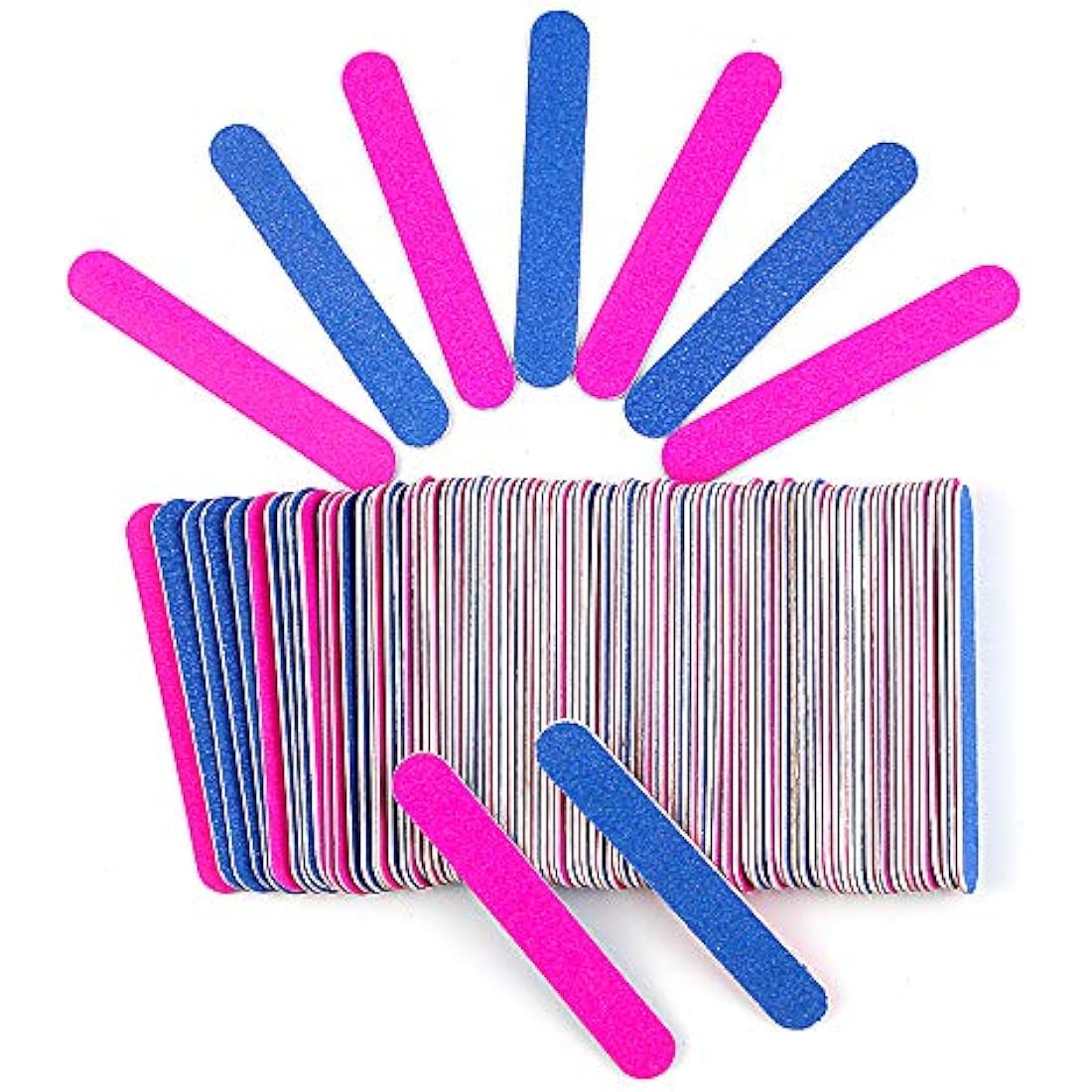 100 Pcs Disposable Nail Files 180/240, Double Sided Emery Board, Nail File Buffer Set for Natural Fake Nails for Home and Salon Use with Free Nail Polishing Buffer