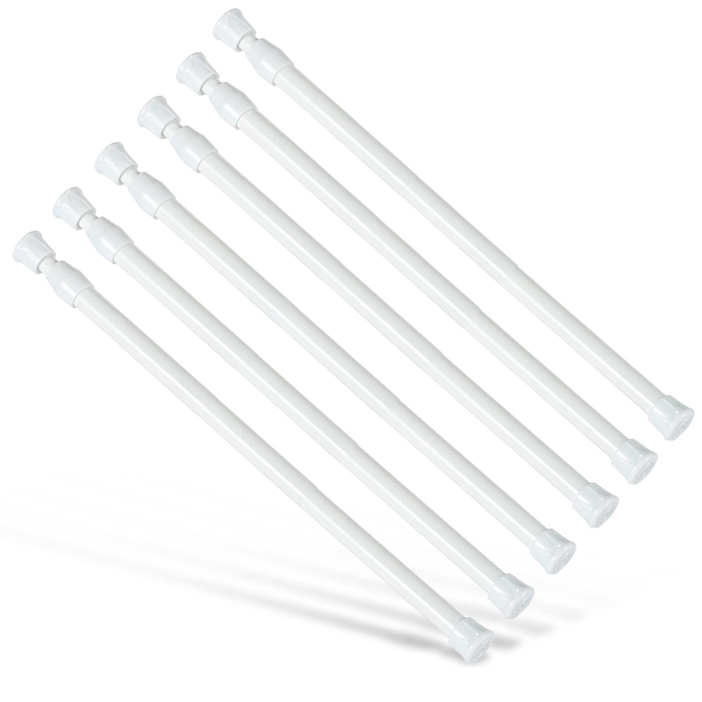 6Pcs Tension Rod, Goowin 40-70cm Tension Curtain Rod, No Drilling Rustproof Spring Small Tension Rod, Adjustable Tension Rods for Closet, Kitchen,